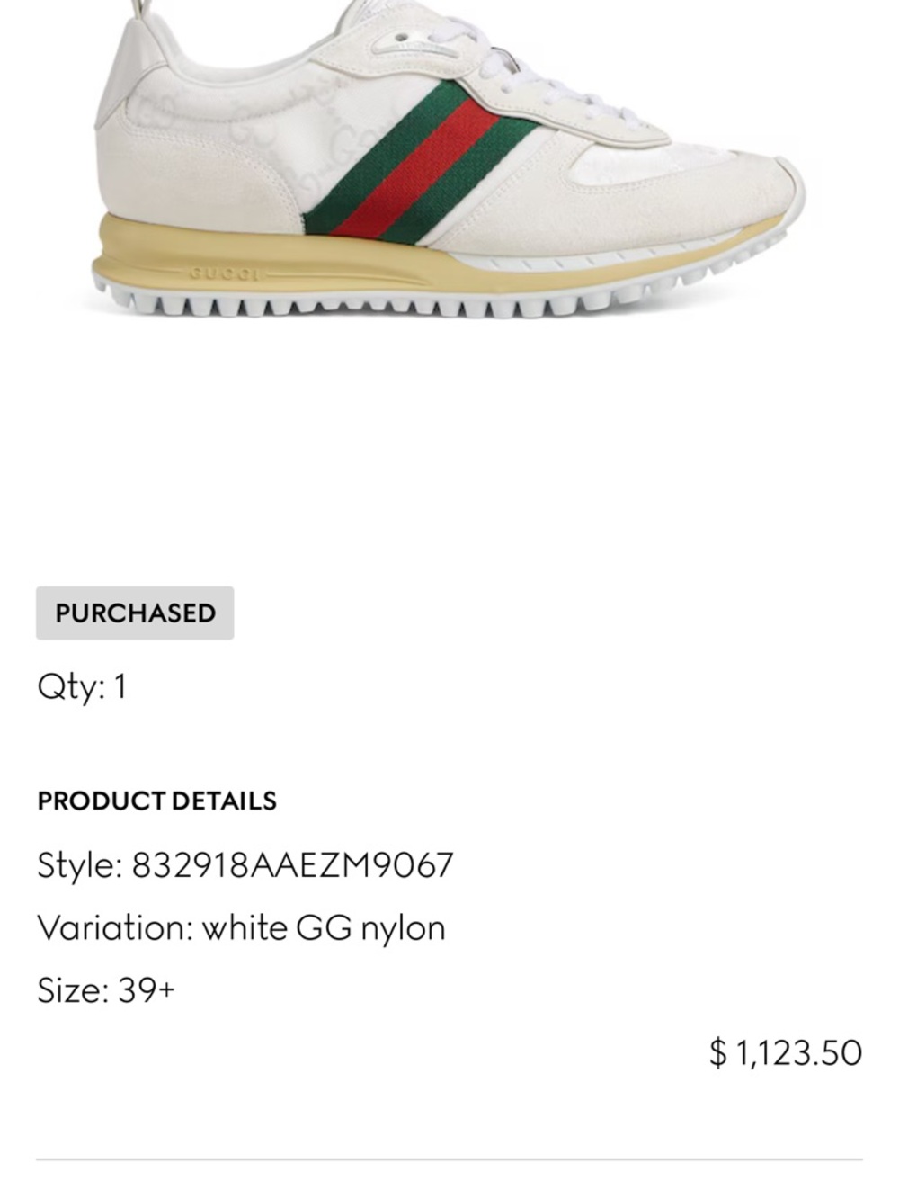 Gucci white   Low-Top Sneakers with Green and Red Web Detail  with ankle strap